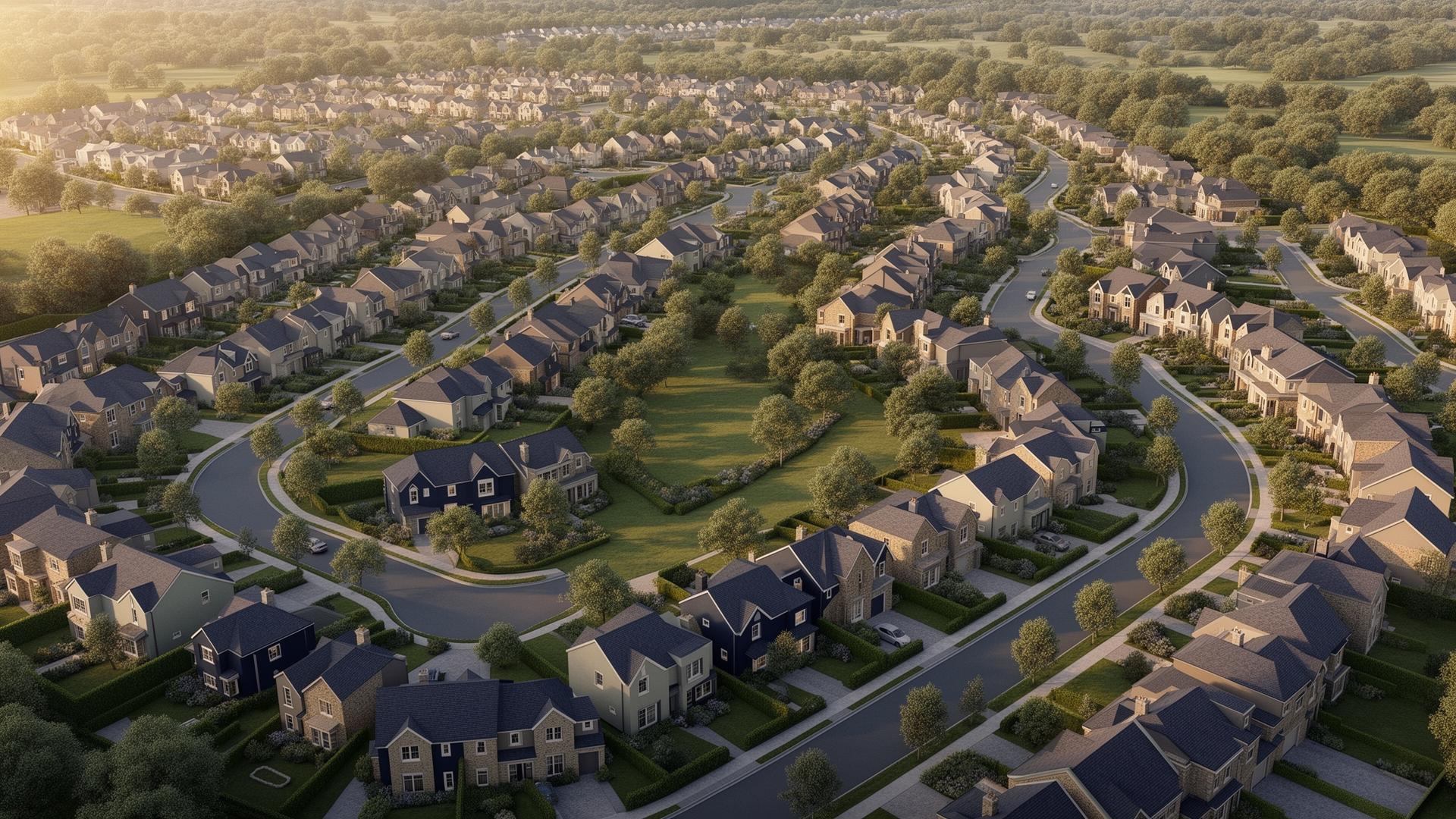 Master-planned residential development from above